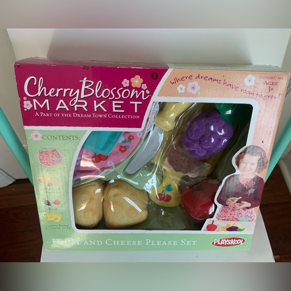 NEW Playskool Cherry Blossom Market Pretend Play Food Fruit & Cheese Please Set